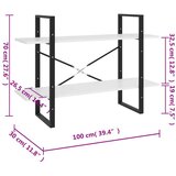  Knjižna omara 2-nadstropna bela 100x30x70 cm trdna borovina, (20705220) | Shoptok.si