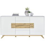 XORA komoda, bela, barve hrasta | Shoptok.si
