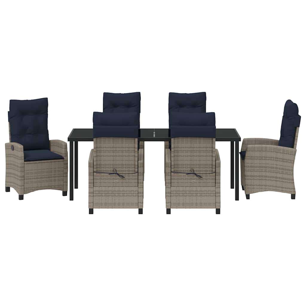 Vrtni set za objed s jastukom 7 pcs Siva poliratan | shoptok.hr