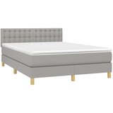  s oprugama i madracem svjetlosivi 140x190 cm od tkanine | shoptok.hr
