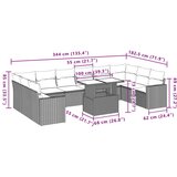  11-dijelni set vrtnih sofa od poliratana s jastucima smeđi | shoptok.hr