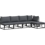 vidaXL Sjedeća garnitura za vrt 5 pcs Crna 281.5 x 141.5 x 71 cm | shoptok.hr