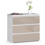 AKORD Nočna omarica CL3 60 cm 3 predali - bela-kapučino sijaj, (21714075) Cene