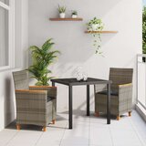 vidaXL 3-delni vrtni jedilni set z blazinami siva poli ratan | Shoptok.si