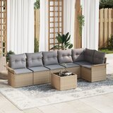 vidaXL set od 7 komada vrtnih kauča s jastučićima crni poli ratan | shoptok.hr