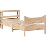 vidaXL Okvir kreveta s uzglavljem 75x190 cm od borovine | shoptok.hr