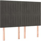  Posteljni okvir z vzglavjem temno siv 140x190 cm žamet, (20904053) | Shoptok.si