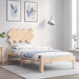 Maison Chic Posteljni okvir - Enojna postelja - Postelja za odrasle z vzglavjem trden les-J16419, (21766738) | Shoptok.si
