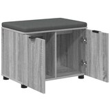  Haldna klop z blazino z vrati Siva Sonoma 60 x 38 x 46 cm, (5000155719) | Shoptok.si