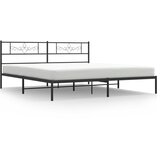  Metalni okvir za krevet s uzglavljem crni 180x200 cm | shoptok.hr