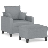 vidaXL Fotelja s tabureom svjetlosiva 60 cm od tkanine | shoptok.hr