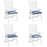  Jastuci za stolice 4 kom plavo-bijele pruge 50x50x7 cm tkanina | shoptok.hr
