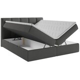 MID.YOU POSTELJA Z VZMETNICO 200 cm x 220 cm , les, tekstil, leseni material temno siva | Shoptok.si