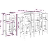  9-dijelni barski set bijeli od masivne borovine | shoptok.hr