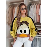 DStreet Bluza damska oversize z naszywkami CUTE MAKEX żółta | Shoptok.si