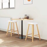  Trpezarijske stolice 2 kom. Čvrsto drvo od gume Prirodna Smeđa 46 x 37 x 63 cm | Shoptok.si