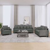  3-dijelni set sofa s jastucima tamnosivi od tkanine Cijene