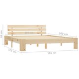  Okvir za krevet od masivne borovine 180 x 200 cm | shoptok.hr