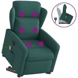 vidaXL Masažni naslonjač na podizanje od tkanine tamnozeleni | shoptok.hr