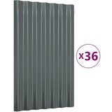 Krovni paneli 36 kom pocinčani čelik antracit 60 x 36 cm | shoptok.hr
