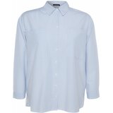Trendyol Curve Plus Size Shirt - Blue - Oversize Cene
