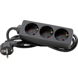 128615005 razdelilna letev 3-kratni črna (mat) vtičnica 1 kos, (20635564)