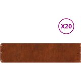  Rubovi travnjaka 20 kom 25x103 cm Fleksibilni vremenski čelik | shoptok.hr