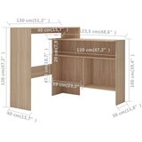 vidaXL Barska miza z 2 površinama 130x40x120 cm hrast | Shoptok.si