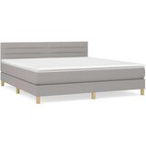  Box spring postelja z vzmetnico svetlo siva 180x200 cm blago, (20899157) | Shoptok.si