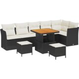 vidaXL 9-dijelni set vrtnih sofea s jastucima crni poli ratan akacija | shoptok.hr