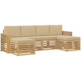  Set vanjskih sofa 6 pcs Bijela i bež 257 x 122,5 x 73 cm | Eponuda.com