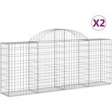  Lučne gabionske košare 2 kom 200x30x80/100 cm pocinčano željezo | shoptok.hr