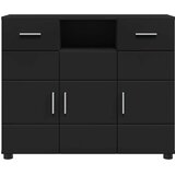vidaXL Strani šal s predalom Črna 88.5 x 30.5 x 73 cm Konstruiran les | Shoptok.si
