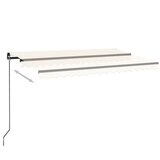 Tenda na ručno uvlačenje s LED svjetlom 450 x 300 cm krem | Eponuda.com