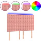  LED posteljno vzglavje roza 144x5x118/128 cm žamet, (20951603) | Shoptok.si