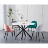 Kondela Jedilna miza, bela mat/črna, premer 120 cm, MEDOR | Shoptok.si