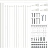  Vrtna ograja s konicami, bela, 6,8 x 0,6 m, jekleno | Shoptok.si