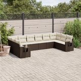  10-dijelni set vrtnih sofa od poliratana s jastucima smeđi | shoptok.hr