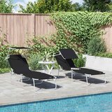  Ležaljka 2 pcs Crna 58 x 188 x 77cm Poliester | Eponuda.ba