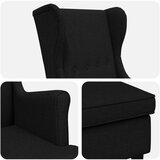  Fotelja s footstoolom 2 kom. Crna Tkanina | shoptok.hr