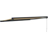 vidaXL Zložljiva tenda rumena in bela 4,5x3 m blago in aluminij | Shoptok.si