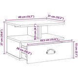  Nočna omarica s predalom HILL Medeno rjava 40 x 31 x 27 cm, (5000209613) | Shoptok.si