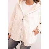 Kesi Włoski Women's quilted jacket with a hood light beige | Shoptok.si