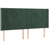  Posteljno vzglavje temno zeleno 183x16x118/128 cm žamet, (20951831) | Shoptok.si