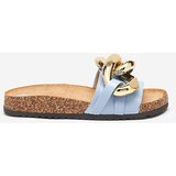 Resti Ladies' blue slippers with decoration at Fixci- Footwear | ePonuda.com