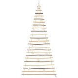 vidaXL Božićno drvce s 130 LED svjetlima Prirodna 210 cm Masivni jasen | shoptok.hr