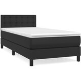 Maison Chic Box spring postelja - Vzmetna postelja z vzmetnico črna 90x200 cm umetno usnje SL7047, (21904360) Cene