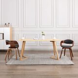 Maison Chic Jedilni stoli - Vzorci stoli 2 kosa ukrivljen les in sivo blago A580, (22032852) | Shoptok.si