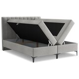 Makamii Svetlo siva boxspring postelja s prostorom za shranjevanje 140x200 cm Puhala – | Shoptok.si