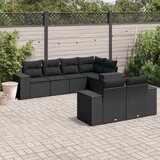 Maison Chic Seti vrtnega pohištva - Vrtna garnitura - Vrtni pohištvo set 7-delna z blazinami črn poli ratan, (21801950) | Shoptok.si